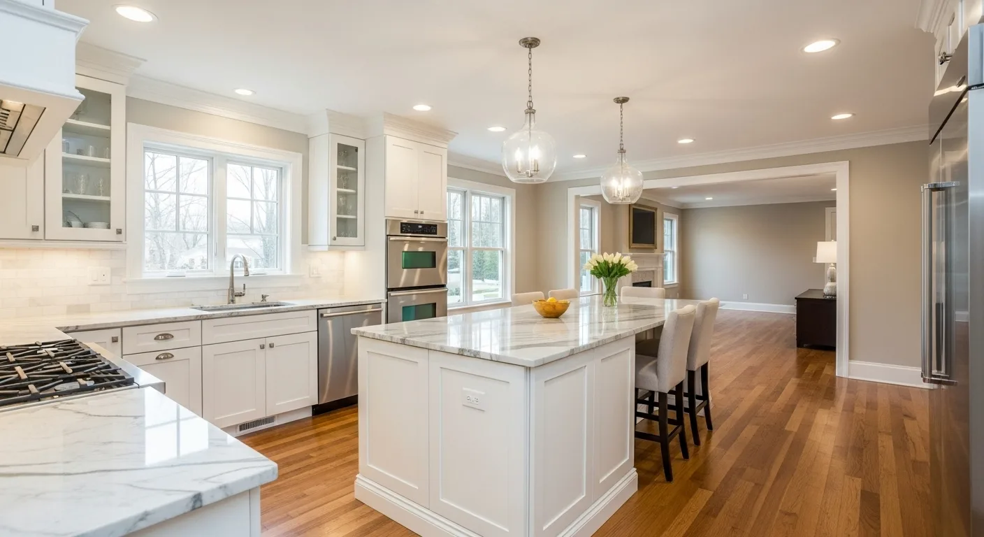 A beautifully renovated modern home interior in Connecticut